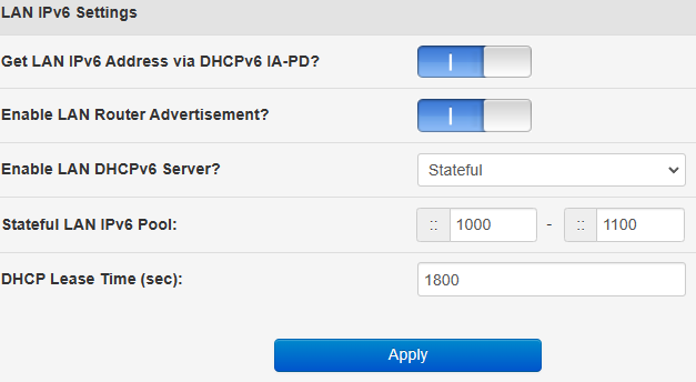 Padavan IPv6 Config